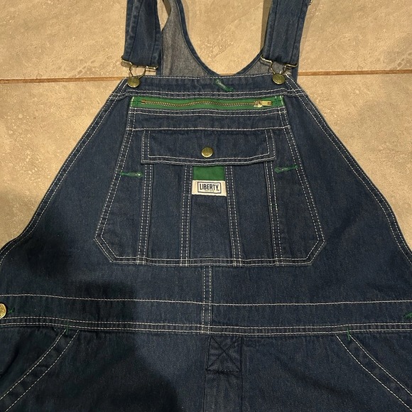 Liberty Bib Overalls Mens 38x30 Blue Denim Farmer Work Country Rancher Cowboy - Picture 7 of 12